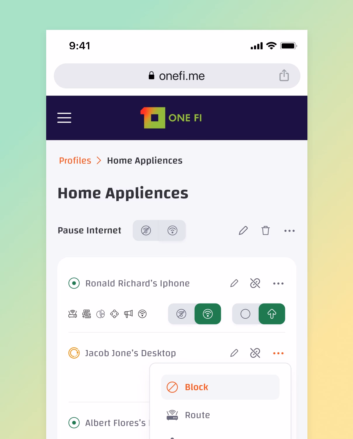 Onefi color palette 3